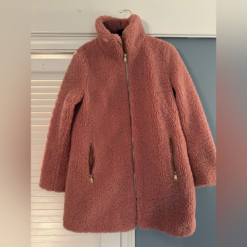 Pink teddy coat from Loft